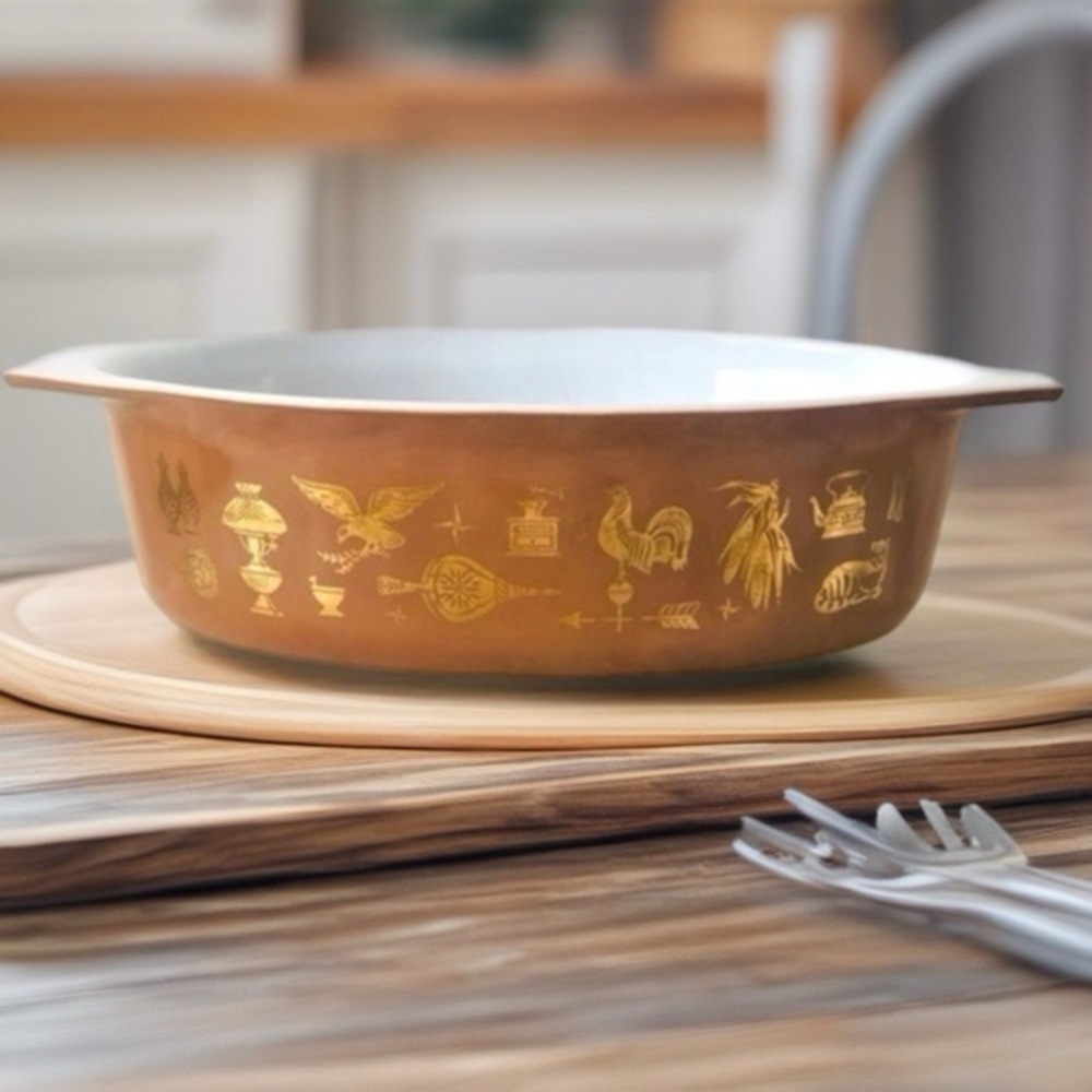 Pyrex Early American Oval 2 1/2 Quart Casserole Dish 045 Vintage MCM [No Lid] - Picture 15 of 16